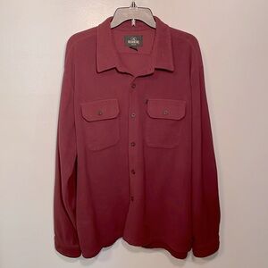 Redhead Fleece Shirt, Men’s XXL, dark maroon, long sleeve, chest pockets